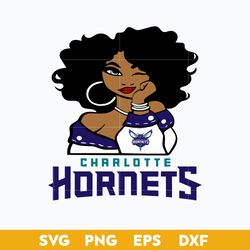 Charlotte Hornets Girl SVG, Charlotte Hornets SVG, NBA SVG, Sport SVG PNG DXF EPS File