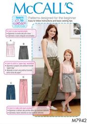 PDF Patterns MC Calls 7942 Misses', Children's and Girls' Top, Skirt, Shorts and Pants