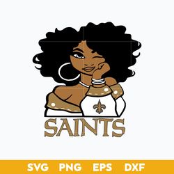 New Orleans Saints Girl SVG, New Orleans Saints SVG, NFL SVG PNG DFX EPS File