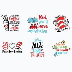 Dr Seuss SVG, Dr Seuss Cofee SVG, Thing One Thing Two SVG PNG DXF EPS Digital File