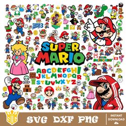 Mario Svg, Super Mario Svg, Mario Cricut, Mario Clipart, Mario Kart Svg, Mario Bros Bundle, Instant Download, Cut Files