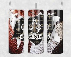 New Orleans Saints Football Tumbler Wrap, 20oz Tumbler Design Straight, NFL Football Tumbler Wrap Png, New Orleans Saint