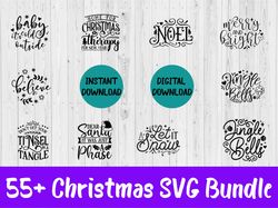 Hand lettered svg christmas bundle, Christmas ornament svg bundle, Funny Christmas SVG, svg for cricut png, cut file