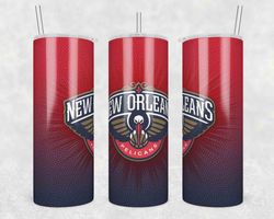 New Orleans Pelicans Basketball Tumbler Wrap, 20oz Tumbler Design Straight, NBA Basketball Tumbler Wrap, New Orleans