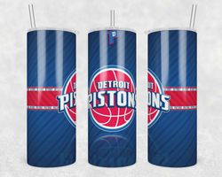 Detroit Pistons Basketball Tumbler Wrap, 20oz Tumbler Design Straight, NBA Basketball Tumbler Wrap, Detroit Pistons PNG