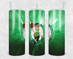 Boston Celtics Basketball Tumbler Wrap, 20oz Tumbler Design Straight, NBA Basketball Tumbler Wrap, Boston Celtics Wrap