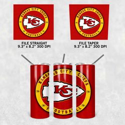 Kansas City Chiefs Tumbler Wrap, 20oz Skinny Tumbler Straight Taper, NFL Tumbler Wrap Png, Kansas City Chiefs Wrap Png