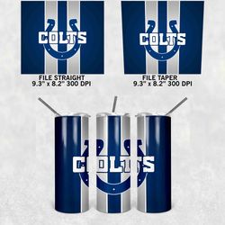 Indianapolis Colts Tumbler Wrap, 20oz Skinny Tumbler Straight Taper, NFL Tumbler Wrap Png, Indianapolis Colts Wrap Png
