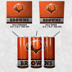 Cleveland Browns Tumbler Wrap, 20oz Skinny Tumbler Straight Taper, NFL Tumbler Wrap Png, Cleveland Browns Wrap Png