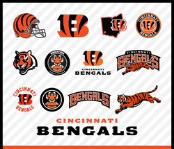 Cincinnati Bengals Svg Cut Files, Bengals Logo, Bengals Png Logo, Bengals Clipart, Svg File for Cricut, Nfl Logo Svg