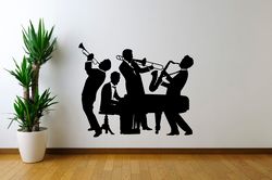 Jazz-Band Sticker Jazz Music Wall Sticker Vinyl Decal Mural Art Decor
