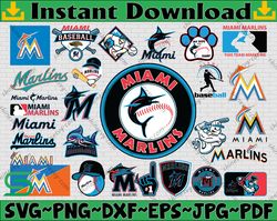 Bundle 28 Files Miami Marlins Baseball Team Svg, Miami Marlins SVG, MLB Team  svg, MLB Svg, Png, Dxf, Eps, Jpg