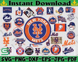 Bundle 33 Files New York Mets Baseball Team svg,  New York Mets Svg, MLB Team  svg, MLB Svg, Png, Dxf, Eps, Jpg