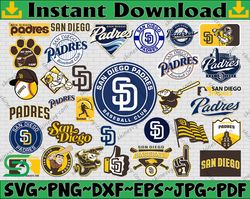 Bundle 33 Files San Diego Padres Baseball Team Svg, San Diego Padres Svg, MLB Team  svg, MLB Svg, Png, Dxf, Eps, Jpg