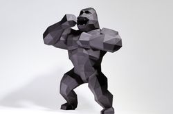 King Kong Paper Craft, Digital Template, Origami, PDF Download DIY, Low Poly, Trophy, Sculpture, Model