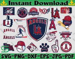 Bundle 20 Files Los Angeles Angels Baseball Team SVG ,Los Angeles Angels Svg, MLB Team  svg, MLB Svg, Png, Dxf, Eps, Jpg