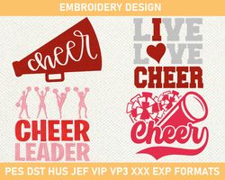 Cheerleader Machine Embroidery Design, Cheer Pom Machine Embroidery Design, Cheer Leader Embroidery Design 3 size