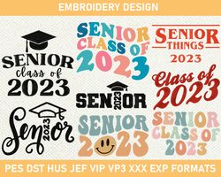 Senior 2023 Embroidery Designs, Class of 2023 Embroidery Designs, 2023 Graduation Embroidery Design, Senior Machi 3 size