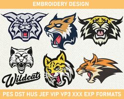 Wildcat Machine Embroidery Design, Wildcats Embroidery Design, Wildcats Mascot Embroidery File 3 size
