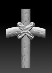 3D Model STL file Cross with rope for tombstone for cutting on CNC machine
