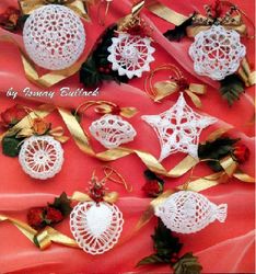 Digital | Crochet Patterns Christmas Romantic Ornaments | Vintage crochet pattern | Christmas | New Year | PDF template