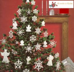 Digital | Vintage crochet pattern | Crochet Patterns Christmas Decorations | Snowflakes and angels | Christmas | PDF