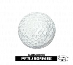 Watercolor Golf Ball Sublimation Design, Golf PNG Clipart