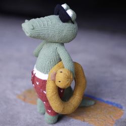 PDF knitting pattern - Crocodile knitting pattern Alan, Crocodile Stuffed Animal, Toy knitting pattern, knitted Animal