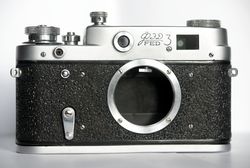 FED-3 rangefinder film camera 35 mm M39 mount USSR body early type