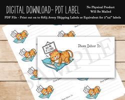 Snarky Cat Ask Me If I Care PDT Labels Please Deliver To - Happy Mail - Avery 8163 Shipping Label - Digital Download Pri