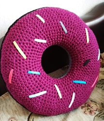 Donut pillow, Bagel pillow. Decorative pillow, living room decor. Bed for a cat or dog