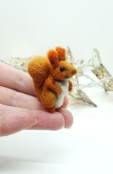 Miniature needle felted squirrel