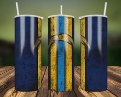 Los Angeles Chargers Grunge Tumbler Wrap, 20oz Skinny Straight, NFL Footbal Wrap Tumbler, Los Angeles Chargers PNG