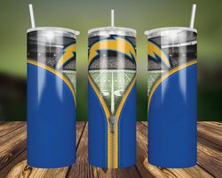 Los Angeles Chargers Zipper PNG, 20ozLos Angeles Chargers Zipper PNG, Tumbler Wrap Straight Png, NFL Football Wrap PNG