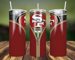 San Francisco 49ers Zipper PNG, 20oz San Francisco 49ers Zipper PNG, Tumbler Wrap Straight Png, NFL Football Wrap PNG