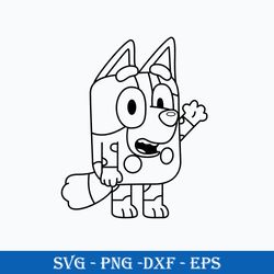 Muffin Bluey Outline SVG, Bluey SVG, Cartoon SVG PNG DXF EPS Digital File.