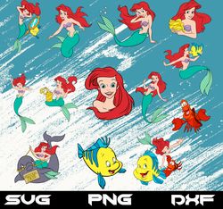 Mermaid Bundle SVG, Ariel svg, Mermaid svg, Little Mermaid Cut File, Little Mermaid Cricut file, Princess svg,