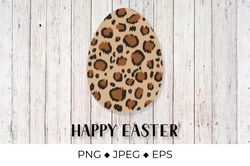 Easter egg leopard print sublimation design