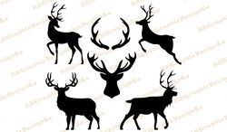 Deer silhouette svg Deer hunting svg Deer head svg Hunting svg Deer hunting svg Deer png Deer antlers svg Forest animal