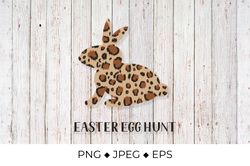 Easter bunny leopard or cheetah print. Easter egg hunt.