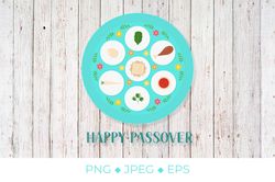 Passover ceder plate with traditional food