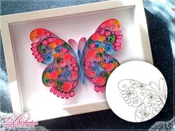 Quilling Pattern Butterfly, Template Butterfly, Quilling Design Pattern Butterfly, Paper art Butterfly