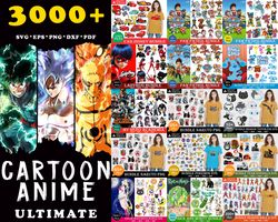 3000 Ultimate Anime bundle svg, png, dxf, eps