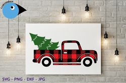Christmas Truck Svg, Christmas Truck and Tree, Red Christmas Truck Svg, Christmas Svg, Instant Download