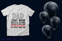 Dad Definition SVG, Dad Noun, SVG Cut File for Dad Gift, DIY Father's Day Gift, Best Dad, Silhouette, Cricut, Dxf