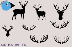 Deer Bundle Svg, Deer Svg, Nature Deer Svg file, Mountains svg file, Deer Silhouette svg, Deer in the forest svg, Nature