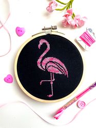 variegated flamingo cross stitch pattern pdf by crossstitchingforfun instant download, flamingo cross stitch pattern pdf