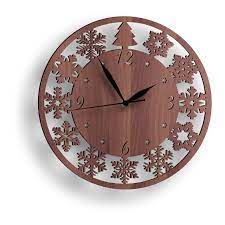 Christmas Wall Clock You'll Love in 2020, 3D Laser Cut Wooden Christmas Modern Wall Clock
