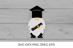 Graduation gnome wearing hat. Senior gnome SVG