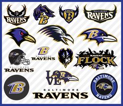 Baltimore Ravens Svg Cut Files, Ravens Svg Logo, Ravens Png Logo, Clipart Bundle, Svg File for Cricut, Nfl Logo